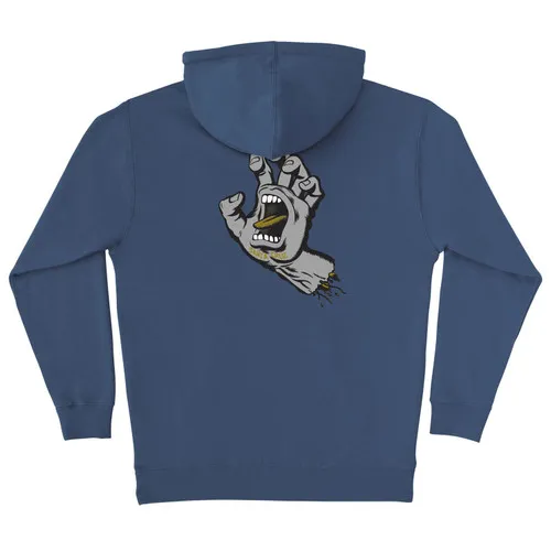 Santa Cruz Skateboards Hoody Screaming Hand Pullover Storm Blue Grey Gold
