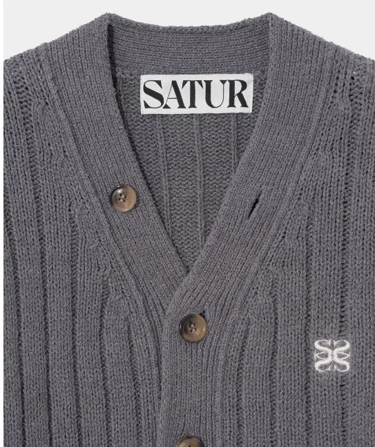 SATUR Cotton Logo Cardigans