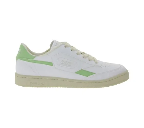 SAYE Modelo 89 Women's Sneakers Vegan Low-Top Shoes with Logo Details M89-06-Vgreen White/Light Green