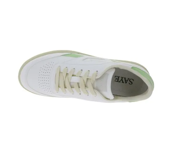 SAYE Modelo 89 Women's Sneakers Vegan Low-Top Shoes with Logo Details M89-06-Vgreen White/Light Green