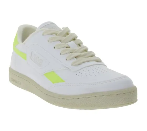 SAYE Modelo 89 Women's Sneakers Vegan Low-Top Shoes with Logo Details M89-06 White/Yellow