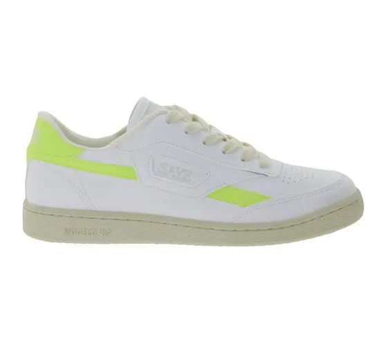 SAYE Modelo 89 Women's Sneakers Vegan Low-Top Shoes with Logo Details M89-06 White/Yellow