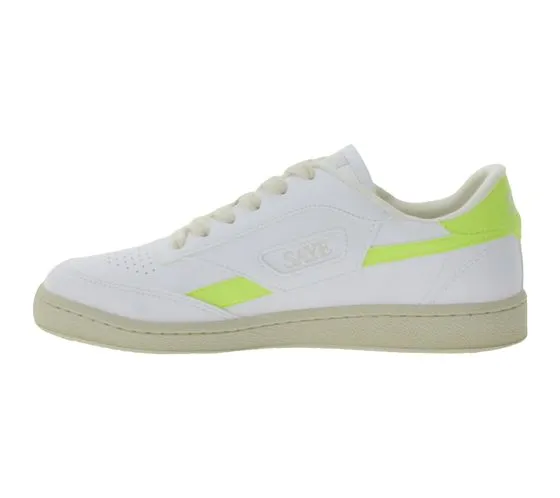 SAYE Modelo 89 Women's Sneakers Vegan Low-Top Shoes with Logo Details M89-06 White/Yellow