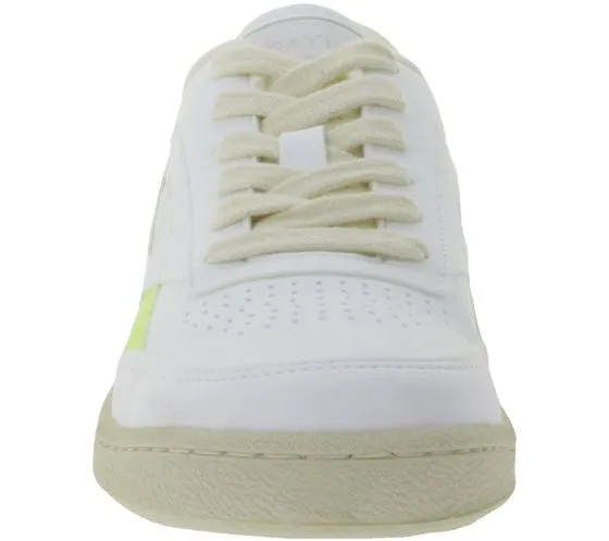 SAYE Modelo 89 Women's Sneakers Vegan Low-Top Shoes with Logo Details M89-06 White/Yellow