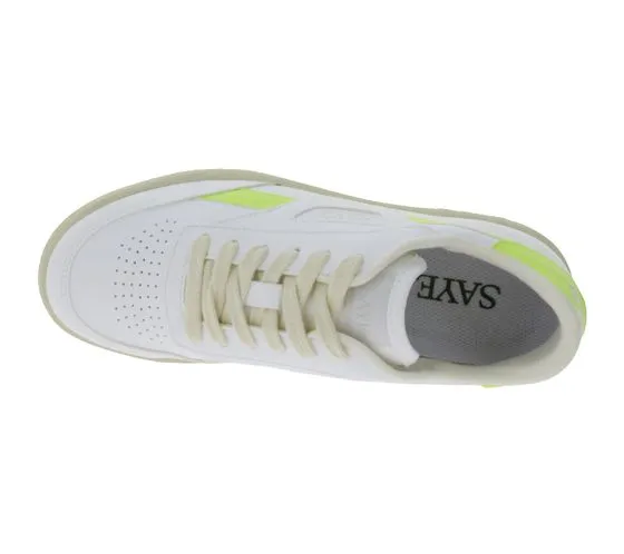 SAYE Modelo 89 Women's Sneakers Vegan Low-Top Shoes with Logo Details M89-06 White/Yellow