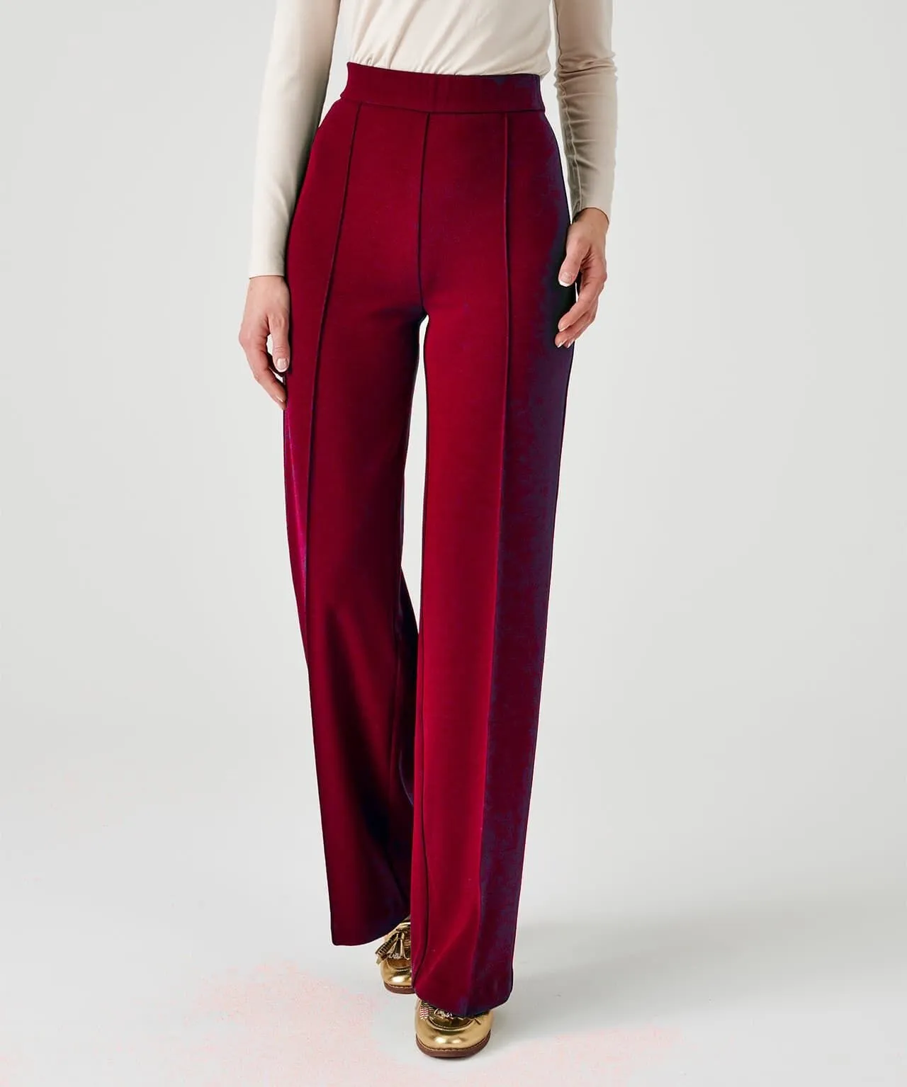 Wide-Leg Comfort Fit Trousers with Secret Stretch Technology