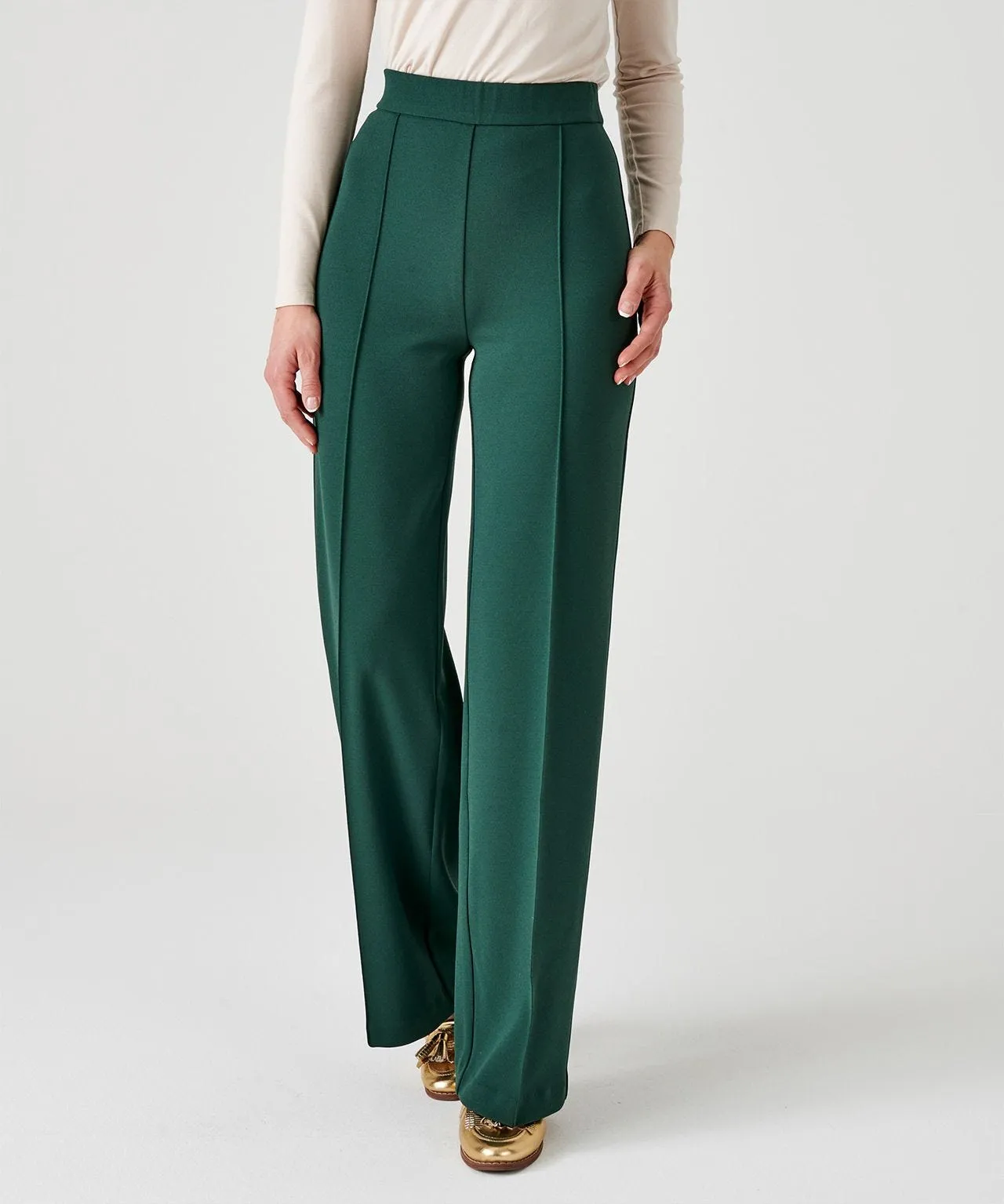 Wide-Leg Comfort Fit Trousers with Secret Stretch Technology