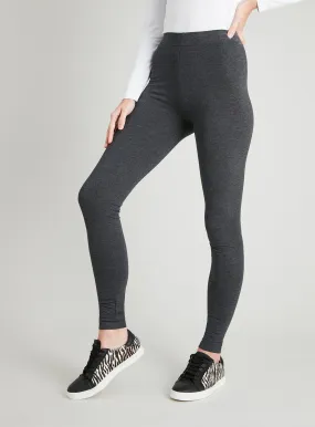 Shop Grey Marl Soft Touch Leggings 24S Online | Tu