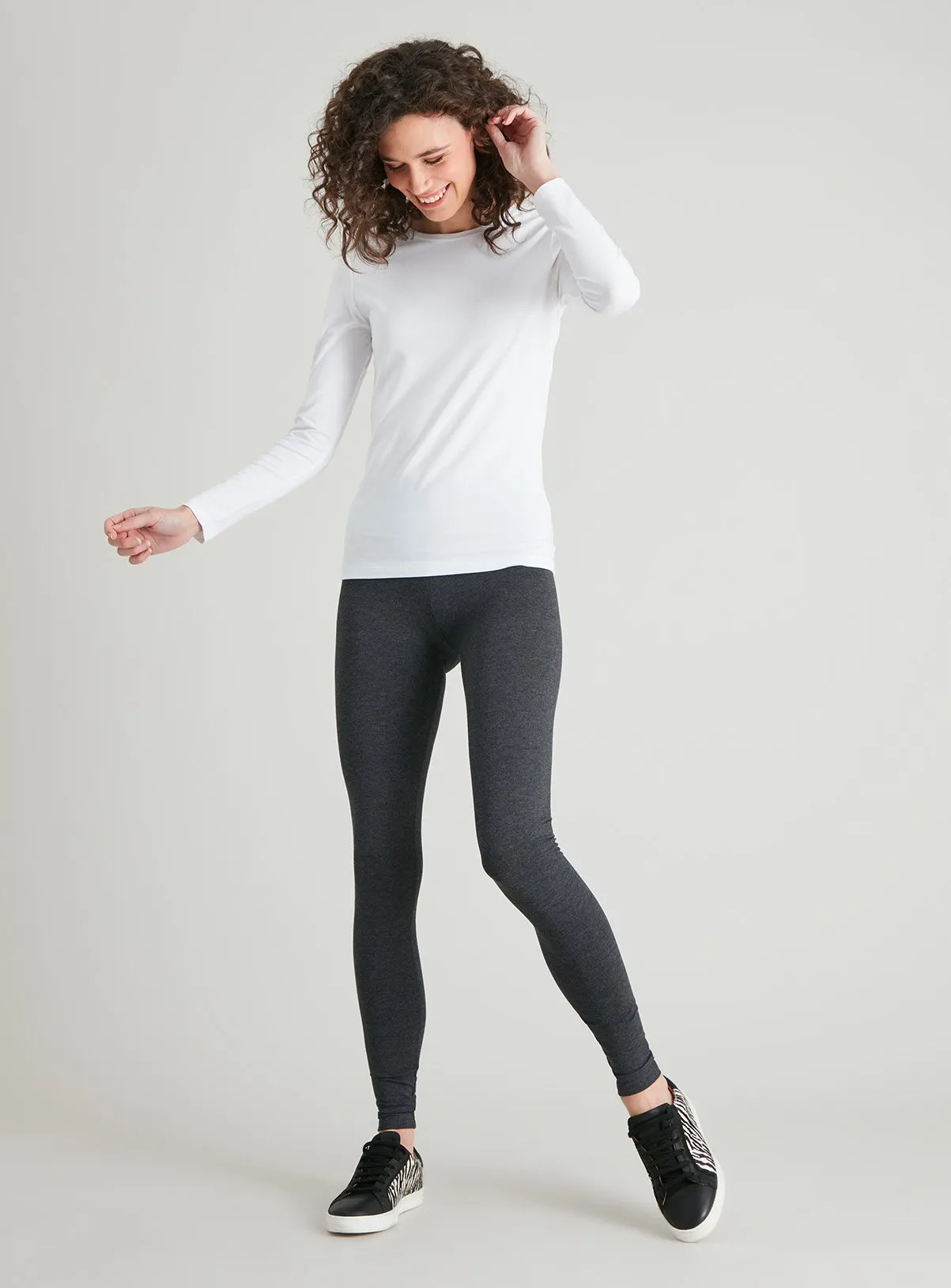 Shop Grey Marl Soft Touch Leggings 24S Online | Tu