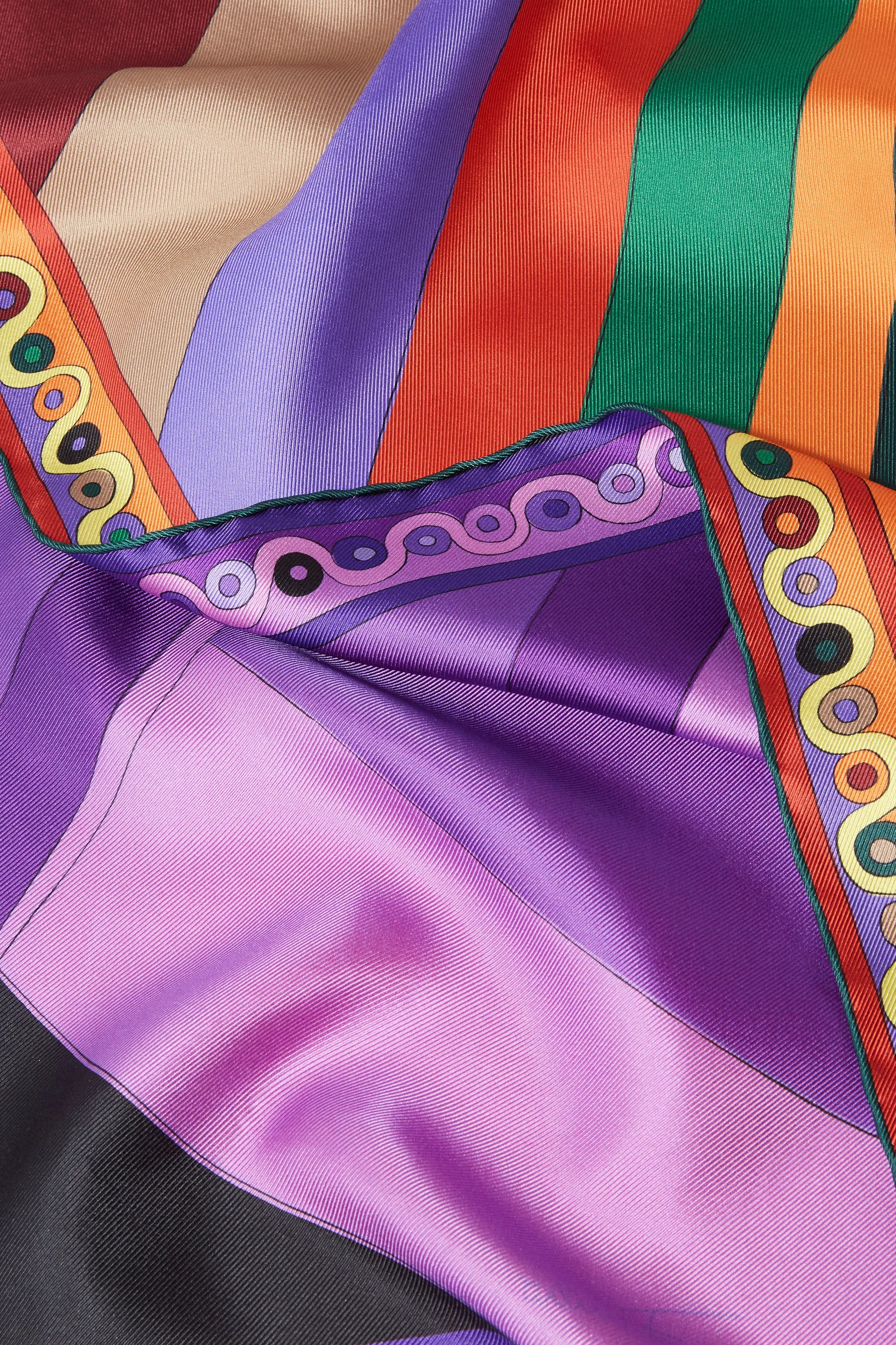 Silk square scarf with Rainbow print