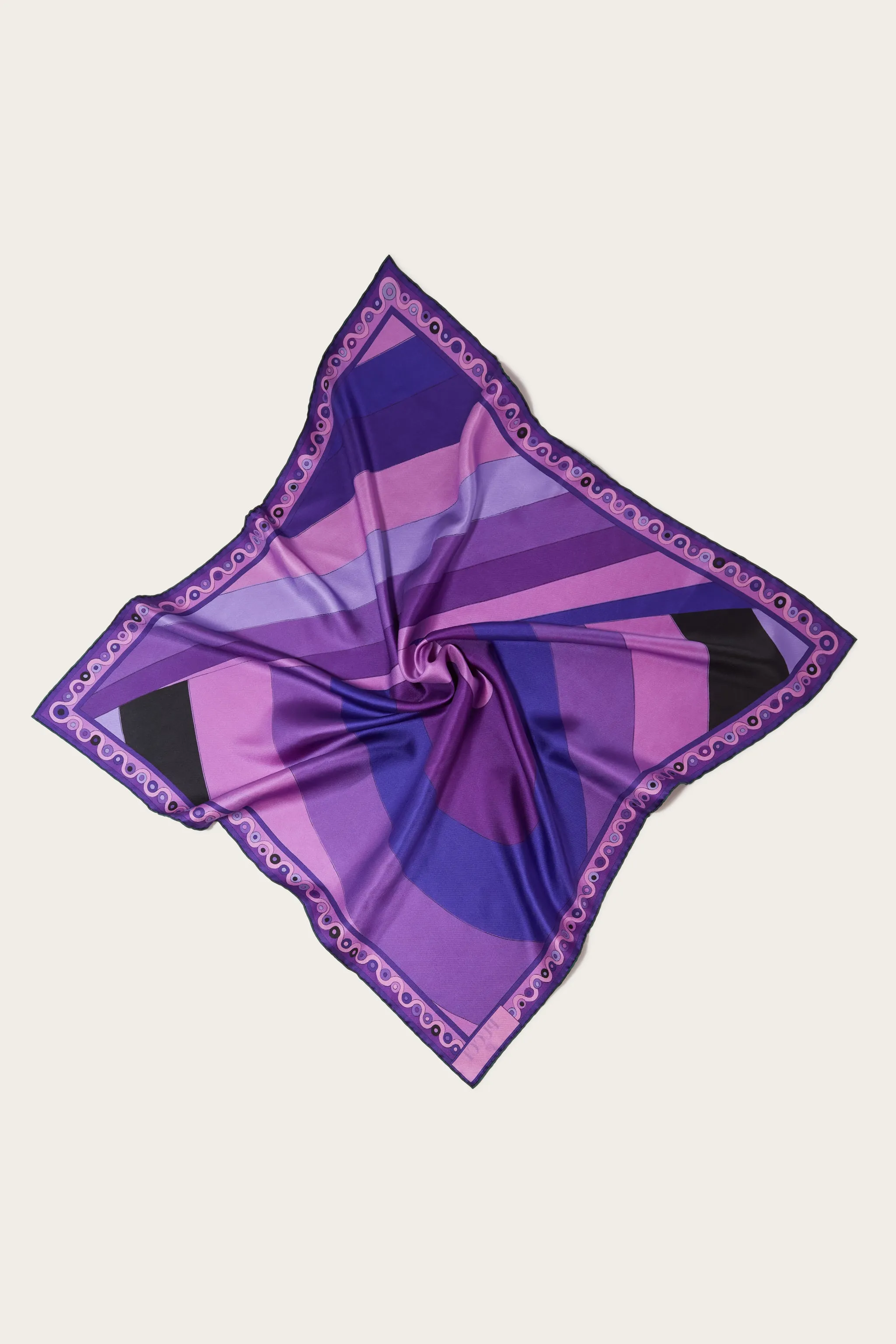 Silk square scarf with Rainbow print