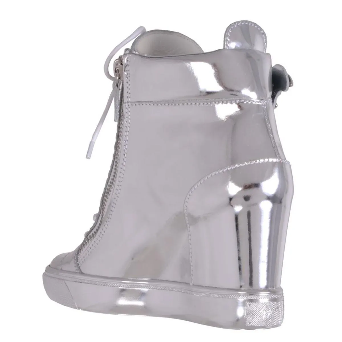 Silver High Top Sneaker for Women - Lorenz Donna