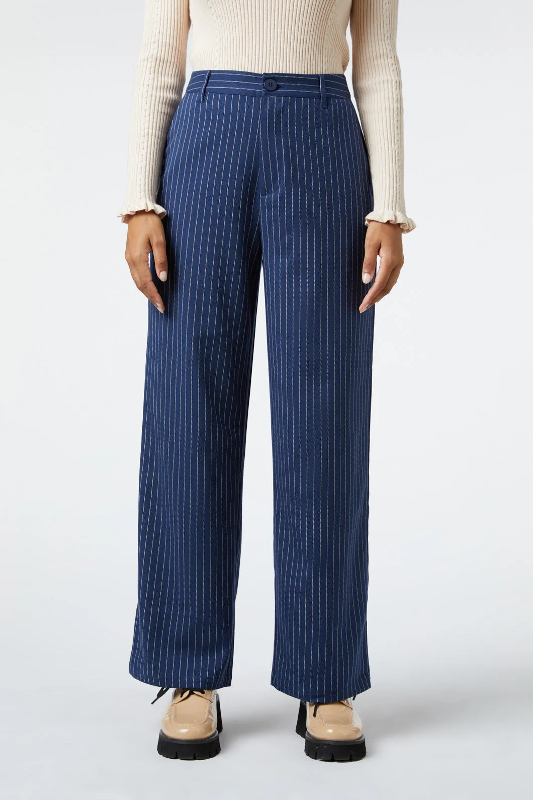 Slim Fit Pinstripe Trousers