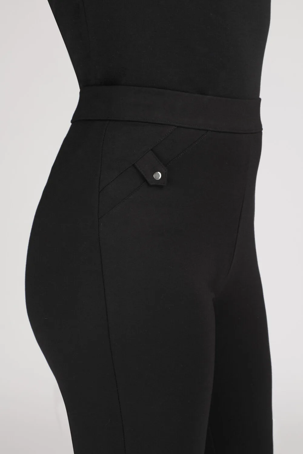 Slim Fit Ponte Trousers with Elasticated Waist