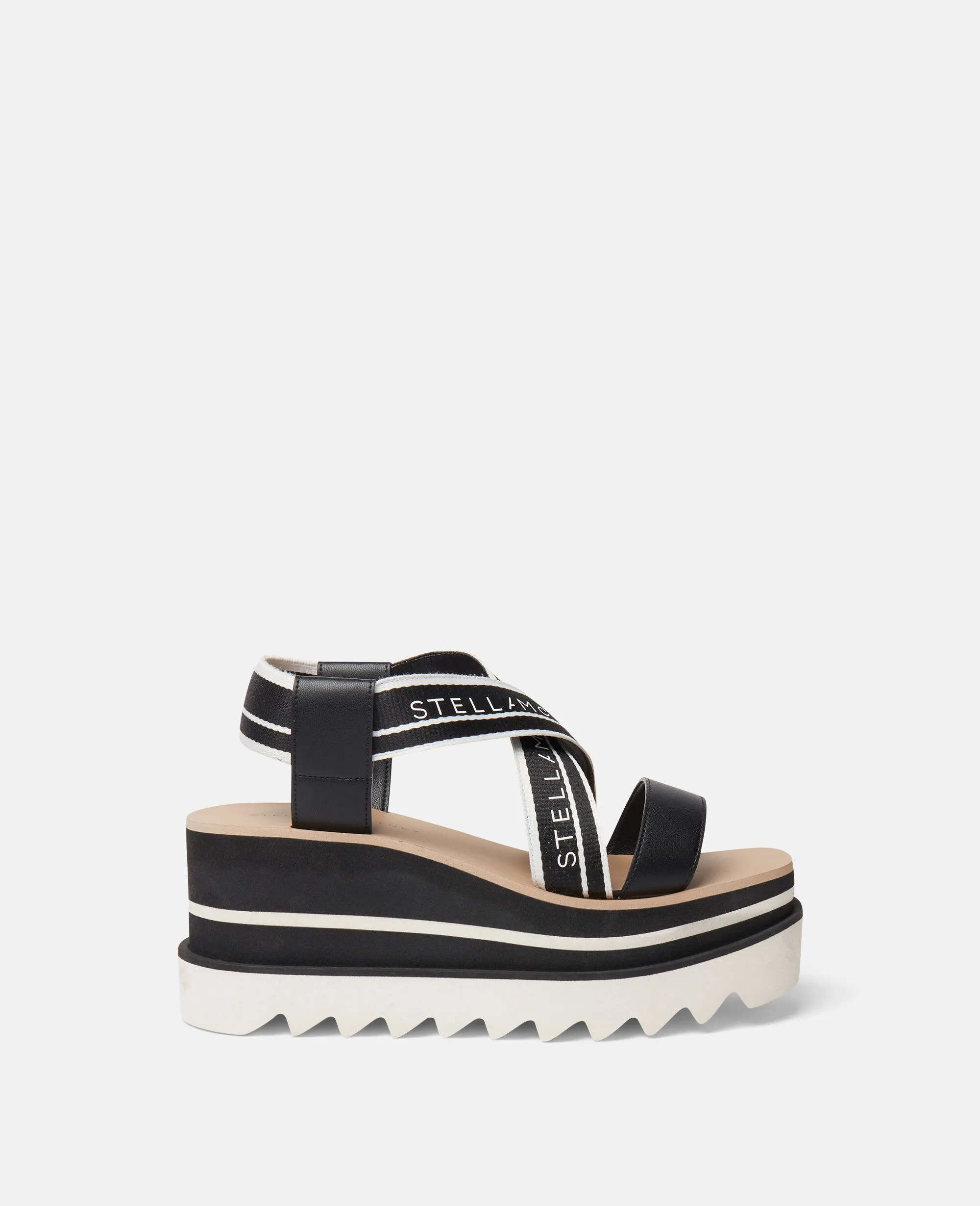 Sneak-Elyse Striped Platform Sandals