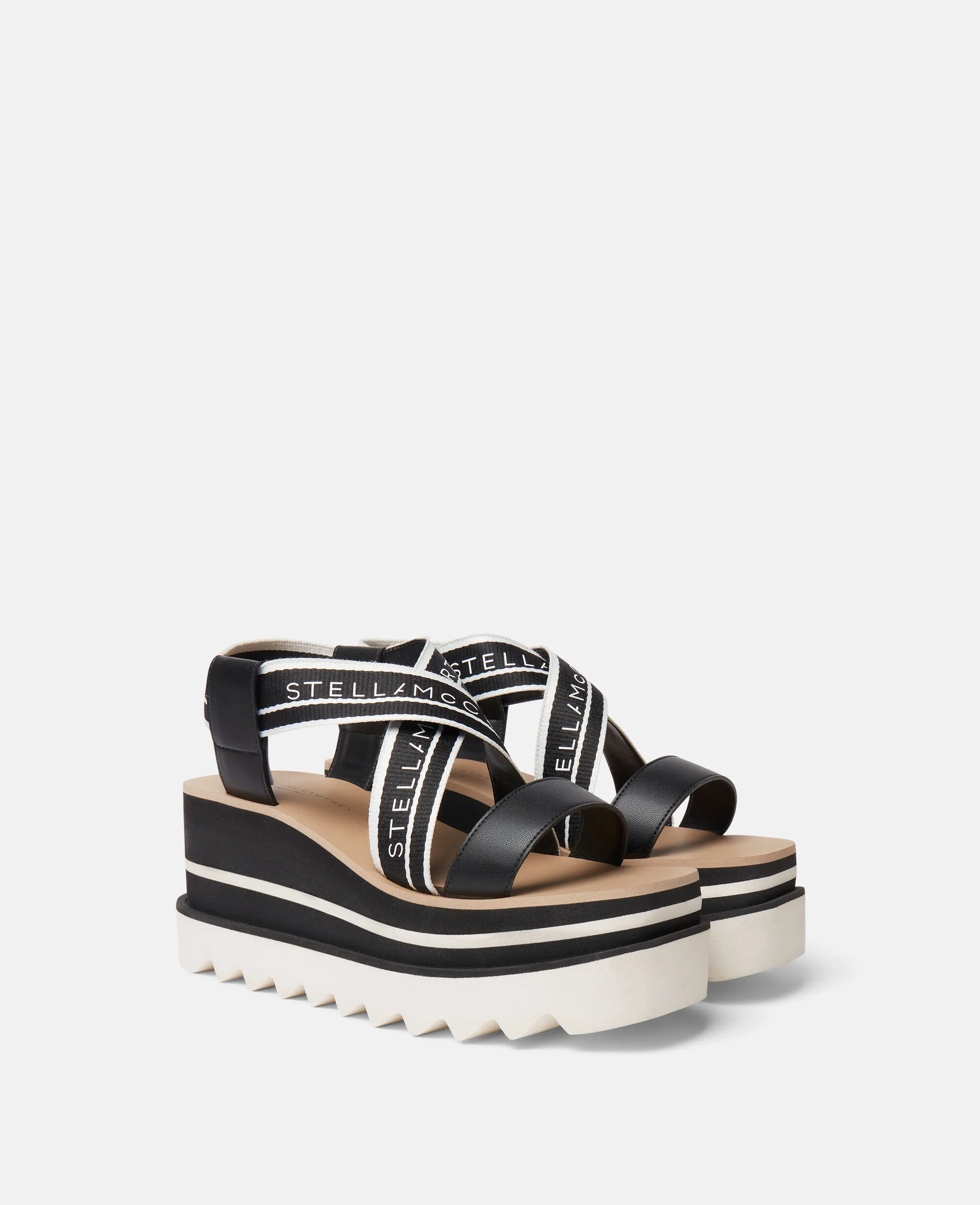 Sneak-Elyse Striped Platform Sandals