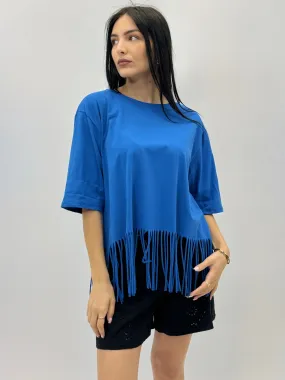 Solid color t-shirt with fringe