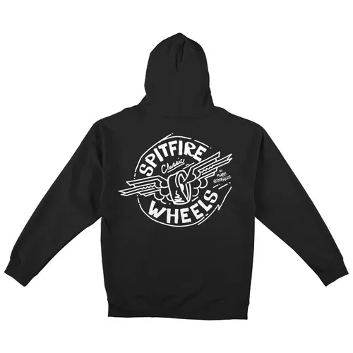 Spitfire Black Classic Skateboard Wheels Hoody Gonz Flying