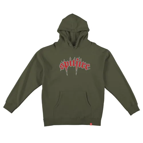 Spitfire Wheels Hoody Venom Pullover in Army Red White Black