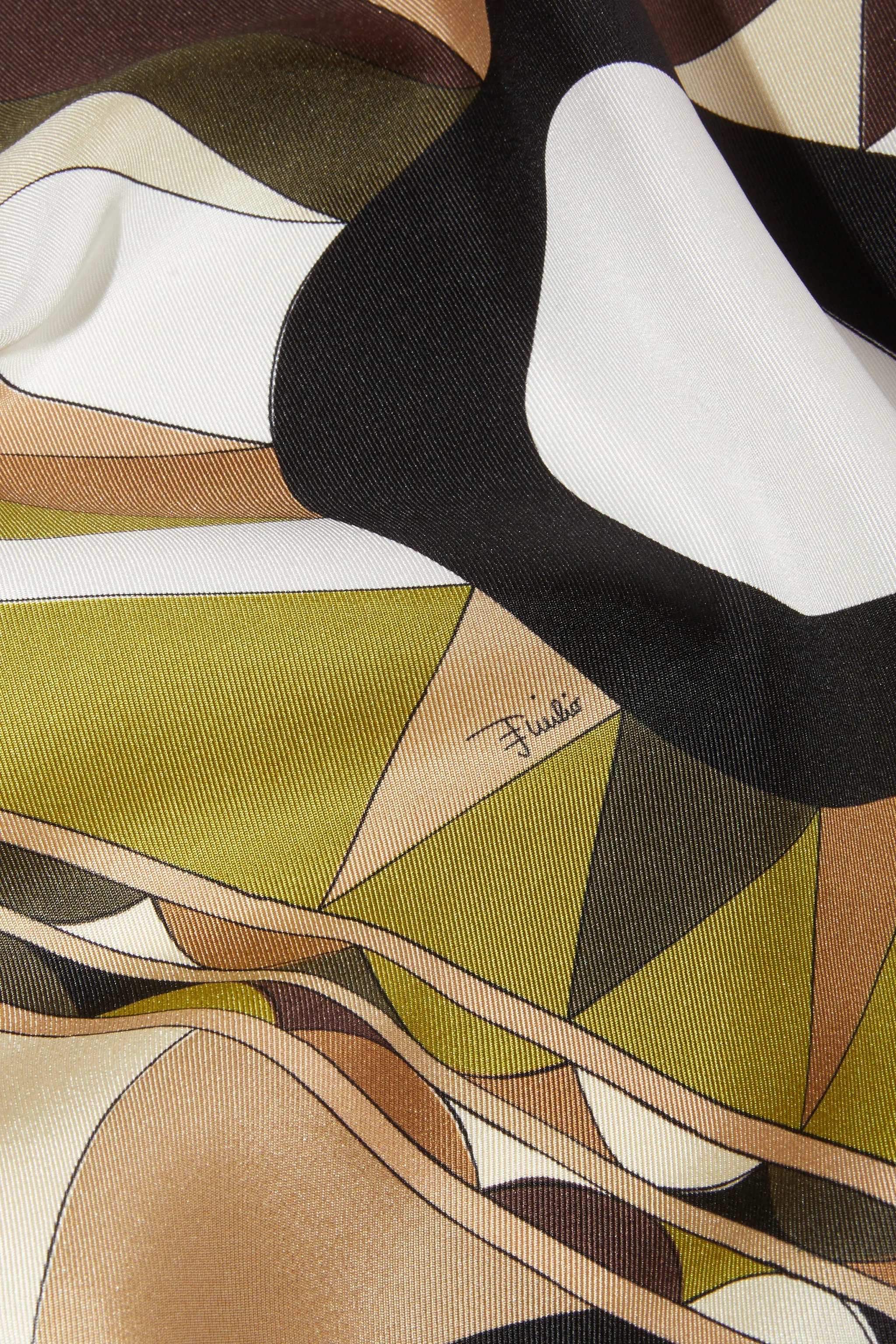 Square silk scarf with swan print