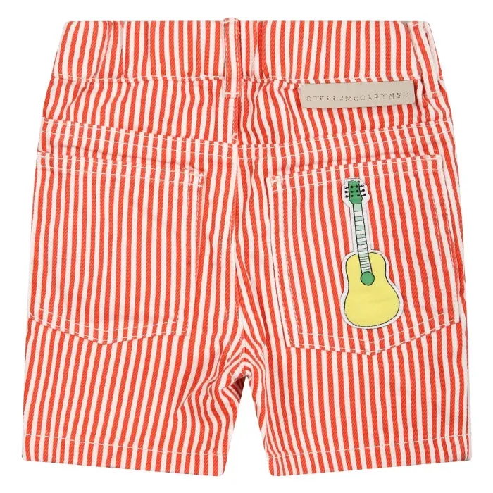 Stella McCartney Red And White Stripes Baby Shorts