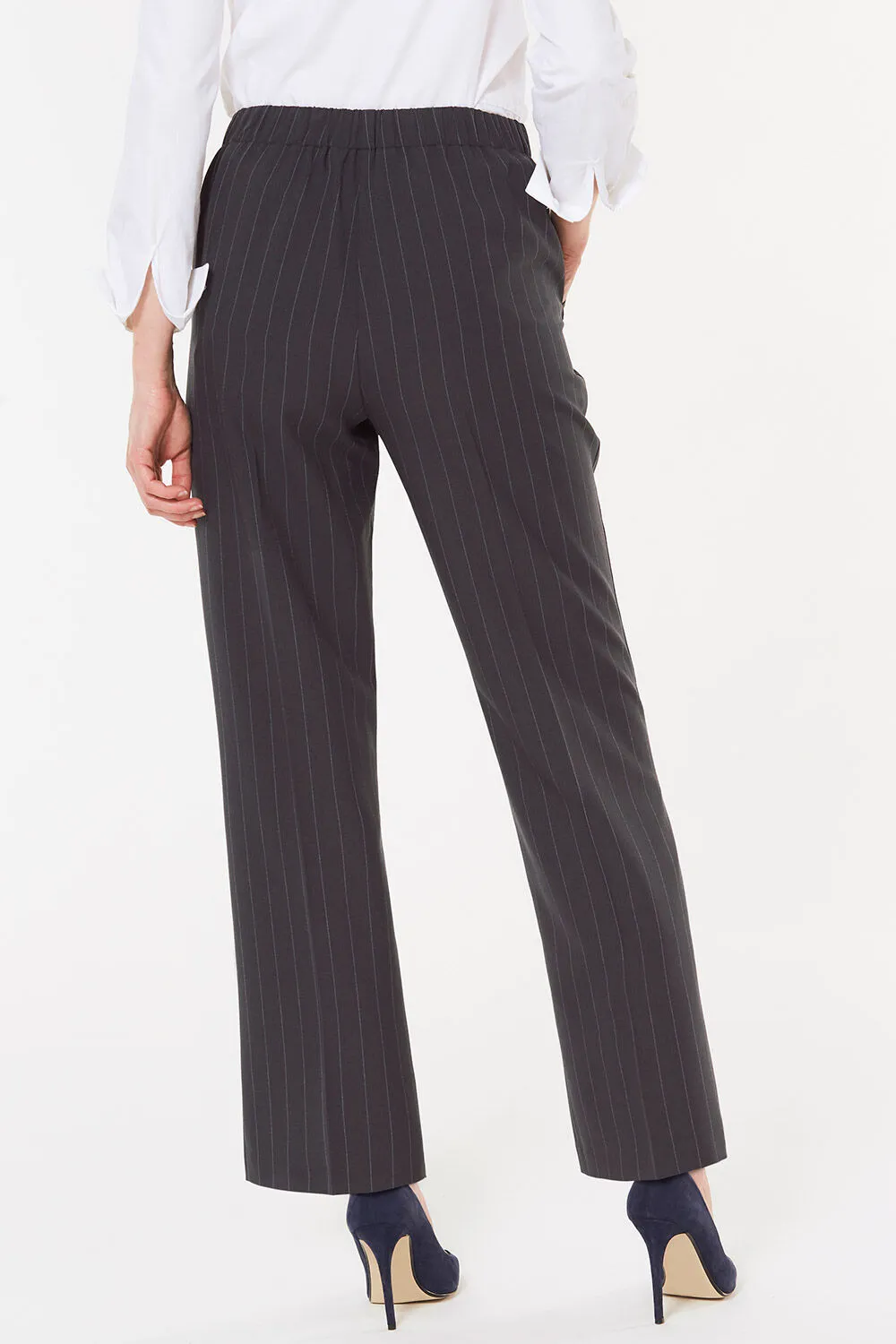 Stripe Pull On Elasticated Trousers