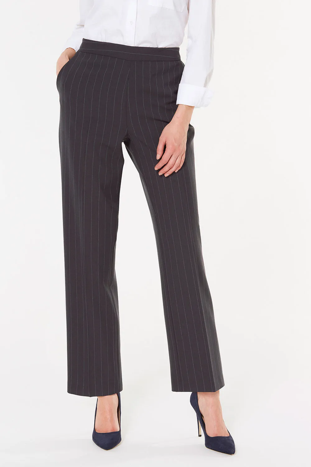 Stripe Pull On Elasticated Trousers