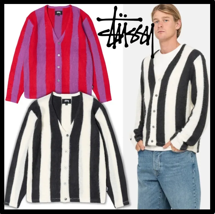 Street Style Logo Skater Style Cardigans - STUSSY