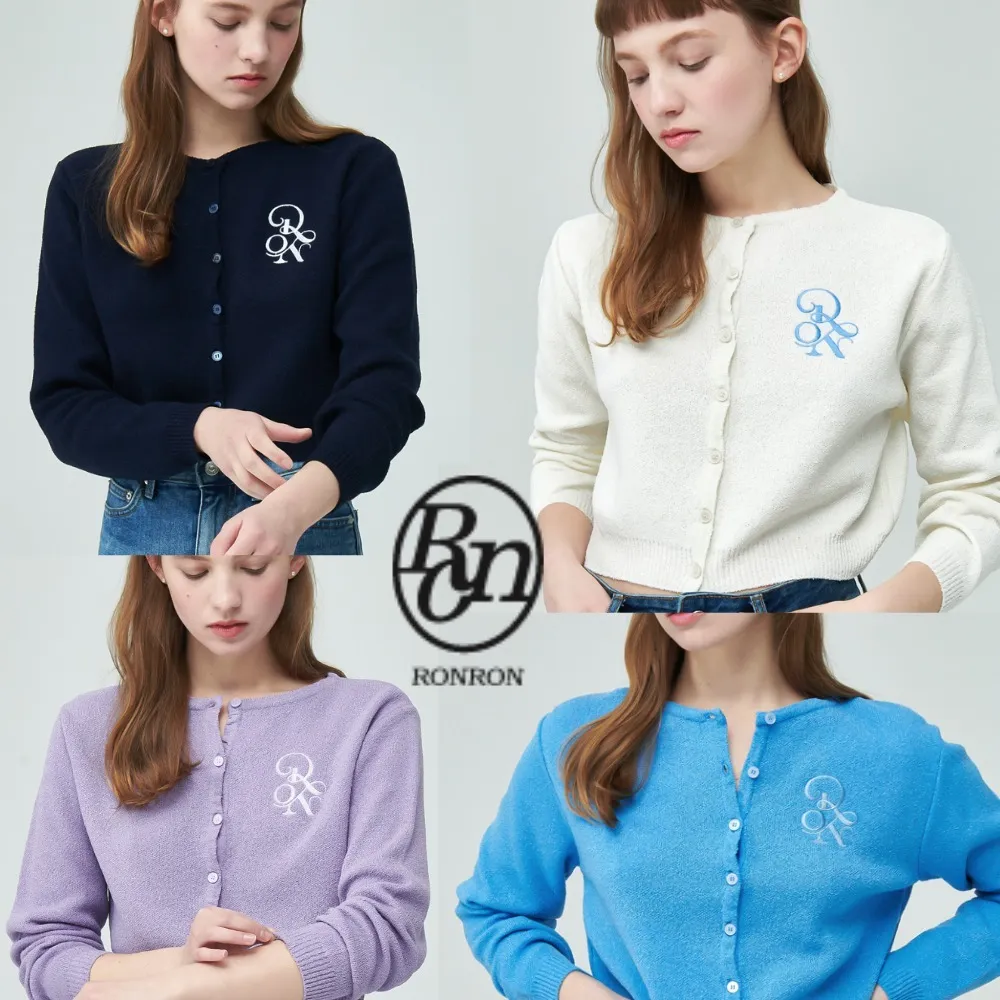 Street Style Long Sleeves Plain Logo Cardigans.