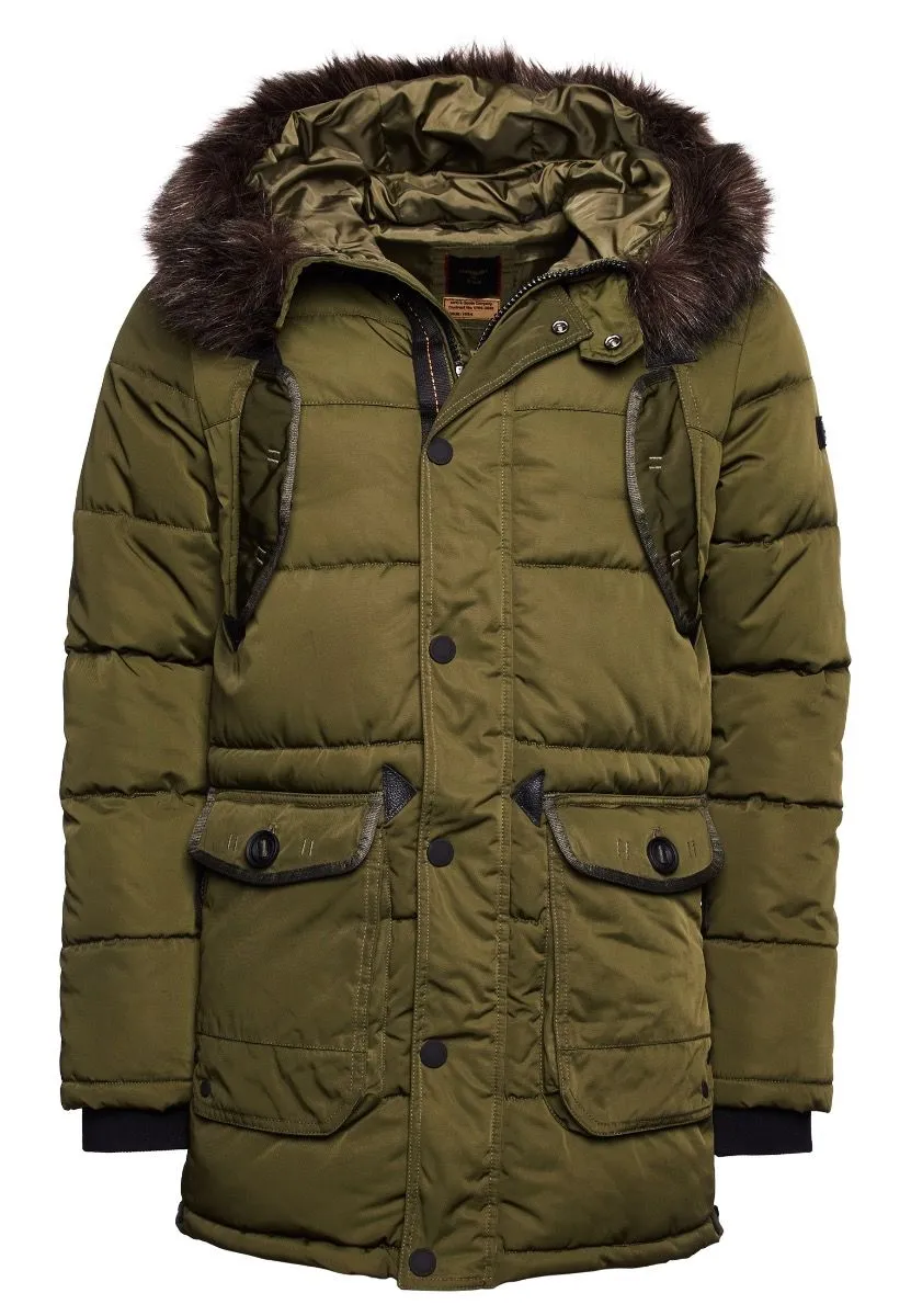 Superdry Khaki Chinook Long Padded Jacket