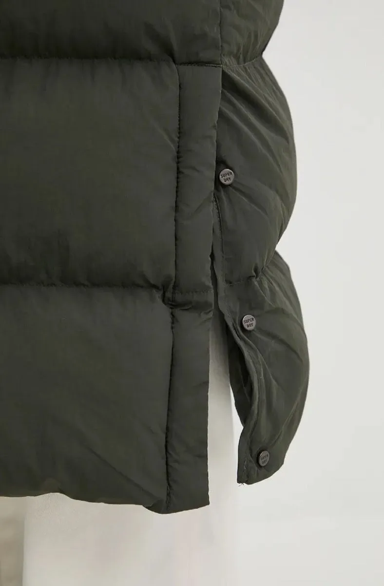 Olive Good Surplus Superdry Longline Hooded Puffer Jacket