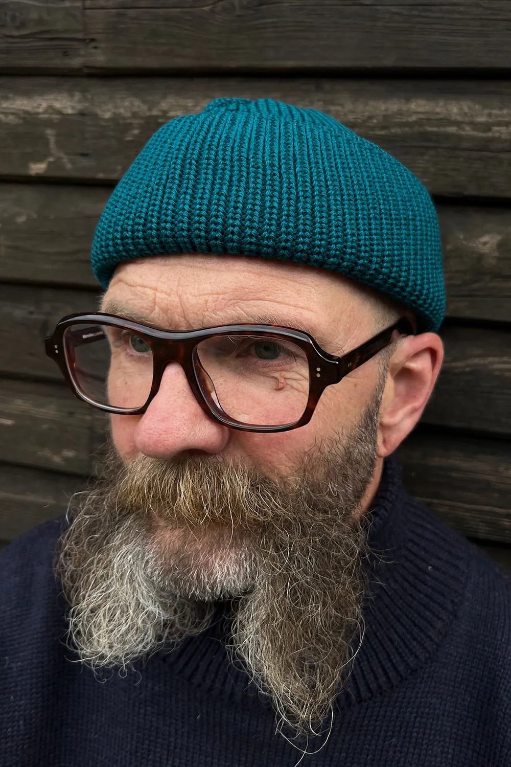 Teal Merino Bifold Watch Cap