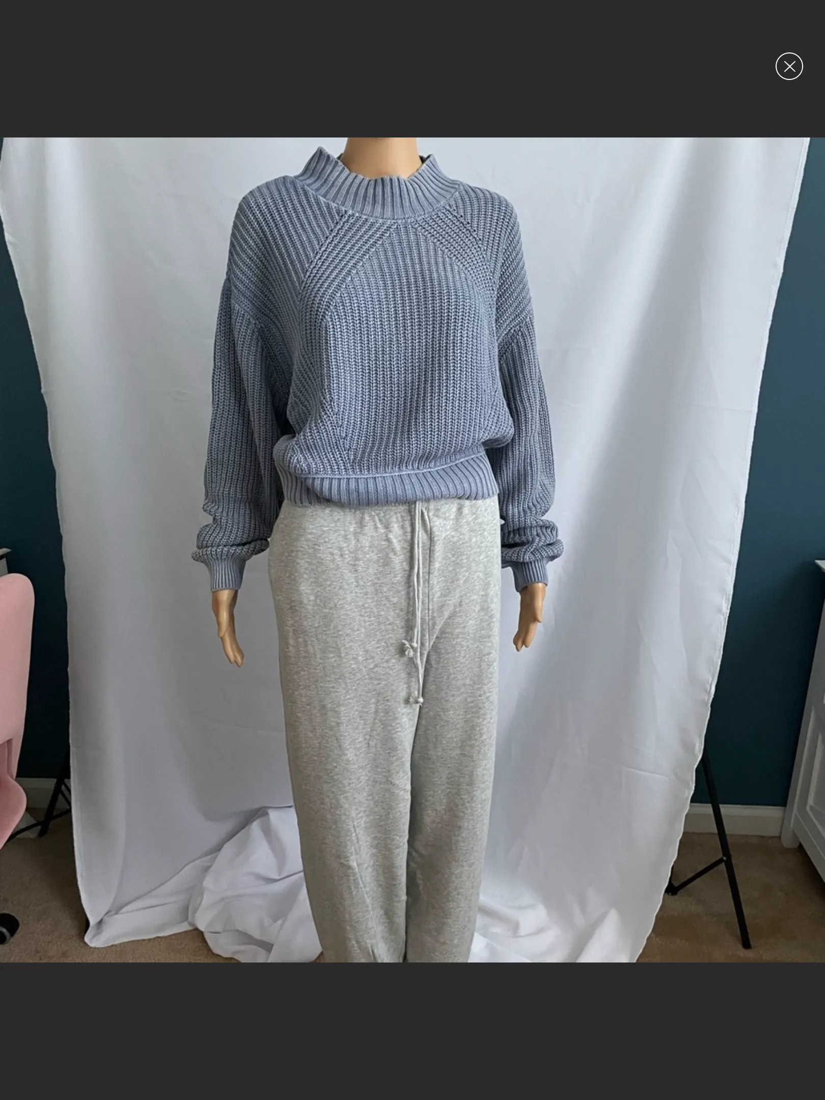 Textured Short Mock-Neck Pullover