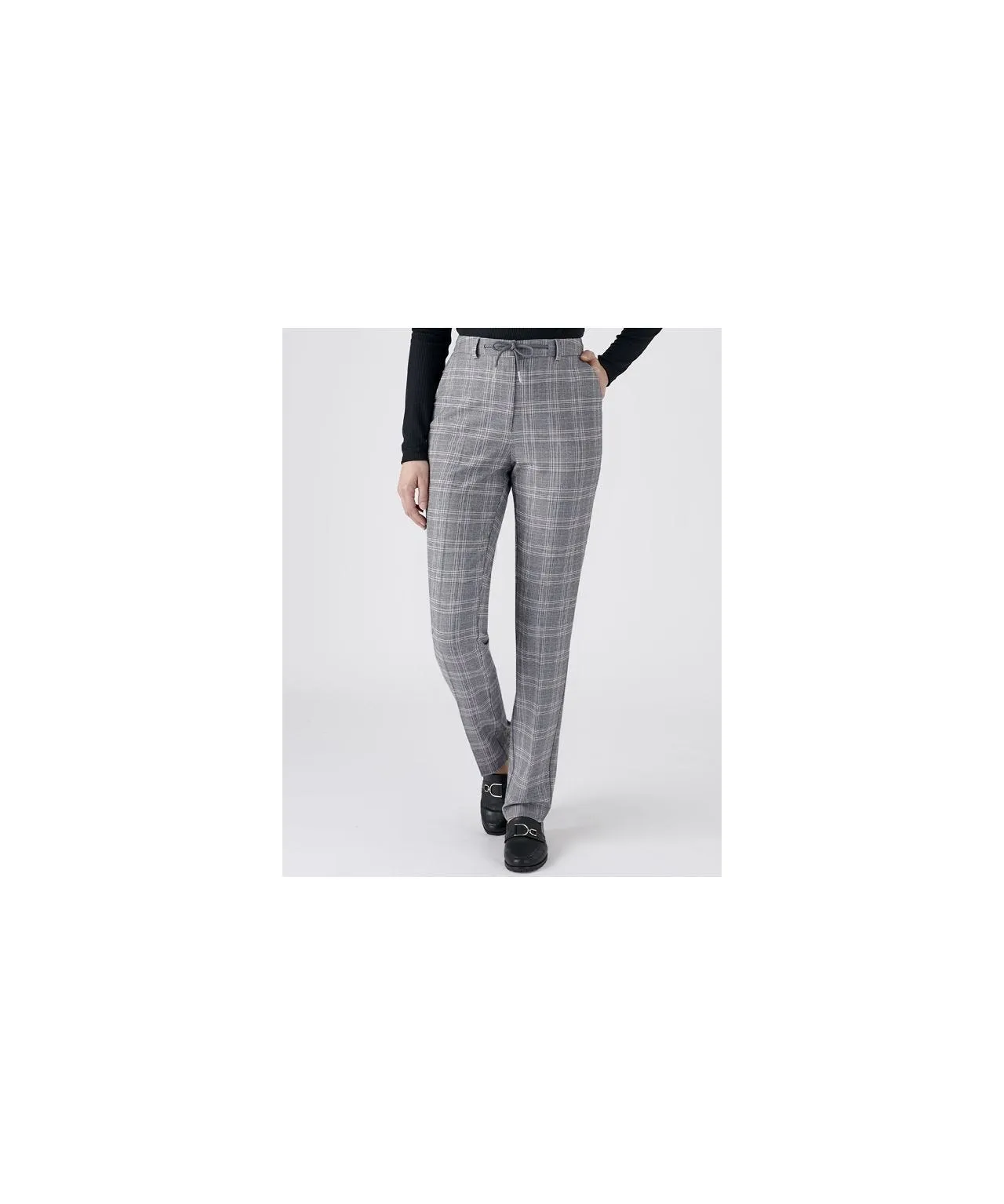 Check Trousers Tie-waist Detail