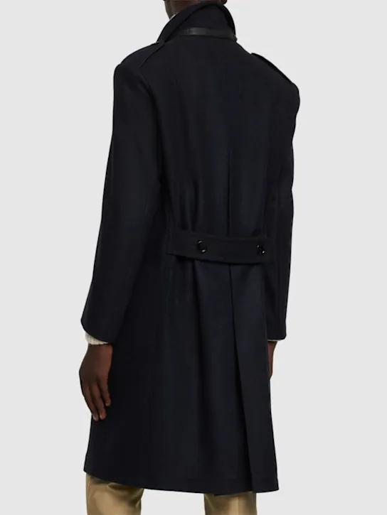 Tom Ford Herringbone Long Coat Officer Style