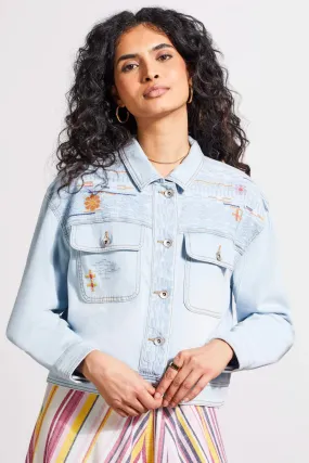 Tribal Embroidered Denim Jacket Women's