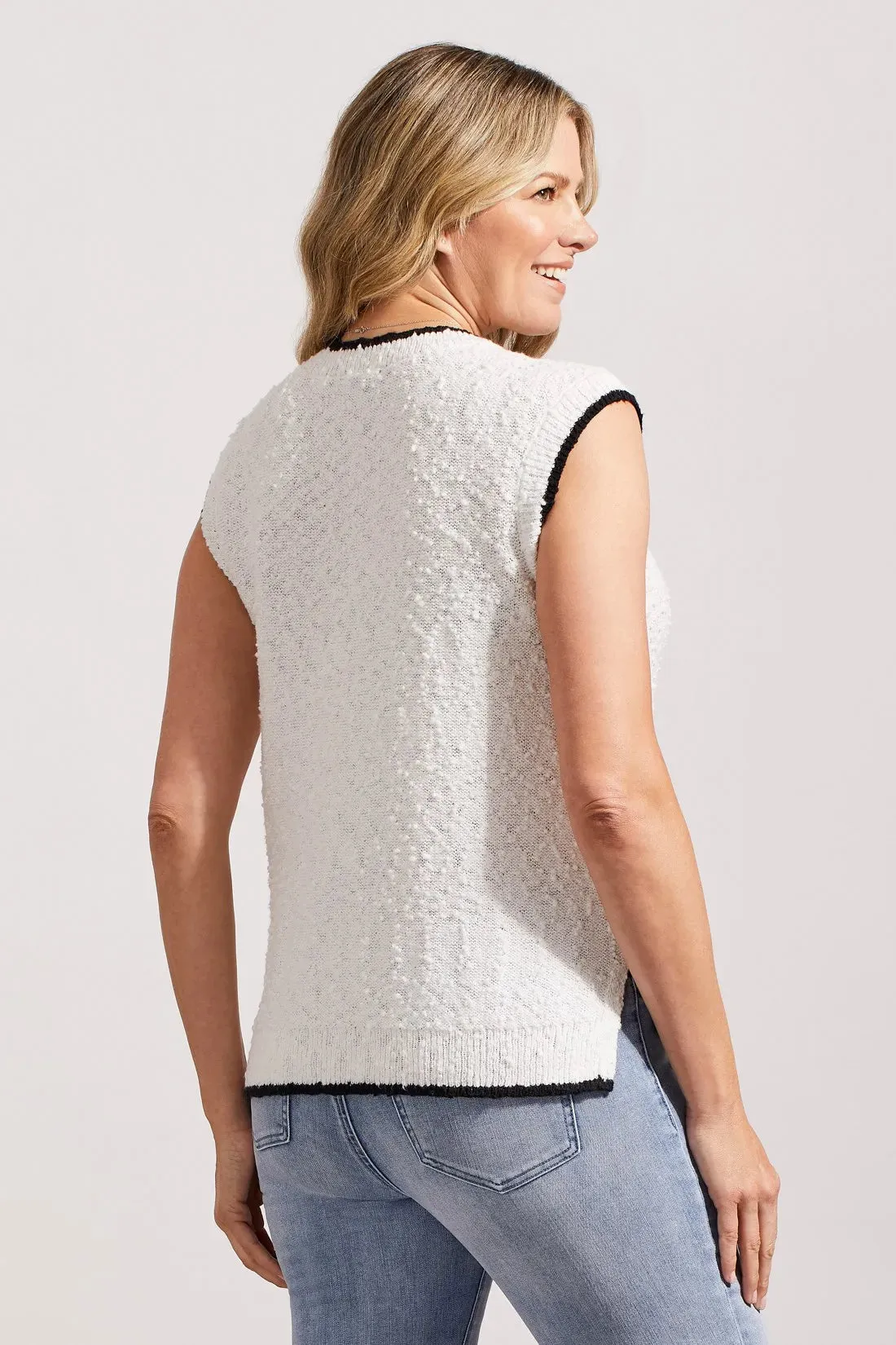 Tribal Women's Sweater Vest with Contrast Trim