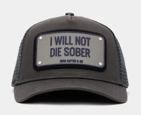 Trucker Mens Hat Grey Black