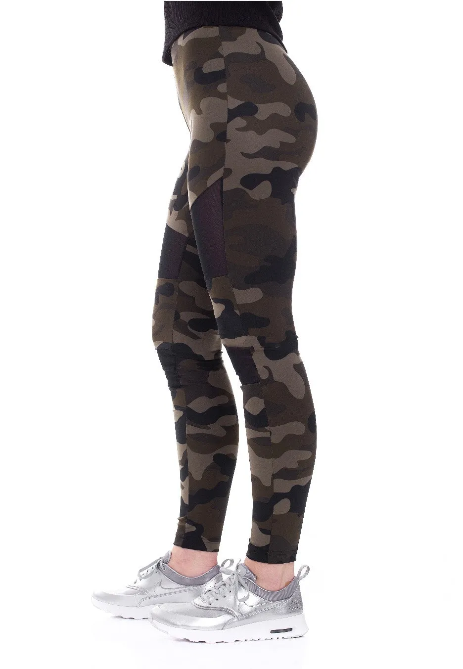 Urban Classics Camo Tech Woodcamo Black Leggings