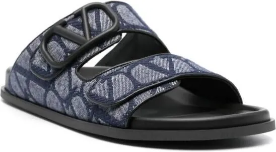 Valentino Garavani VLogo Denim Sandals in Blue