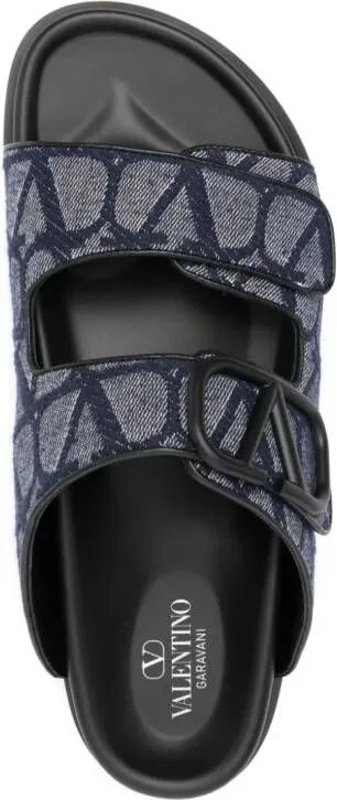 Valentino Garavani VLogo Denim Sandals in Blue