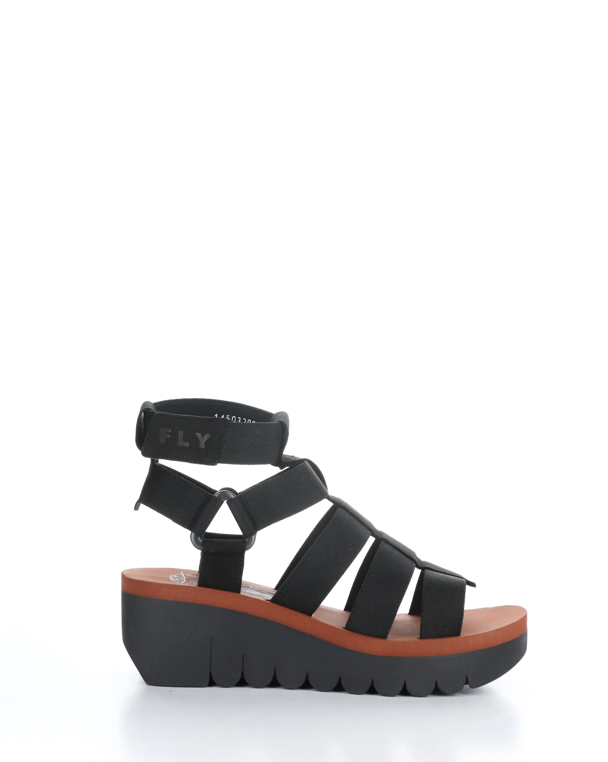 Velcro Sandals in BLACK, YUFI032FLY.