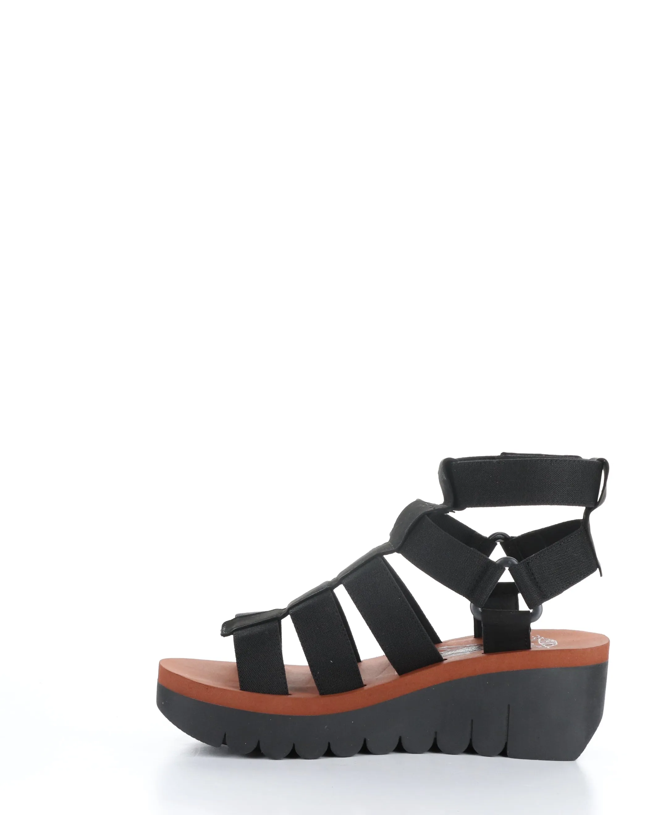 Velcro Sandals in BLACK, YUFI032FLY.