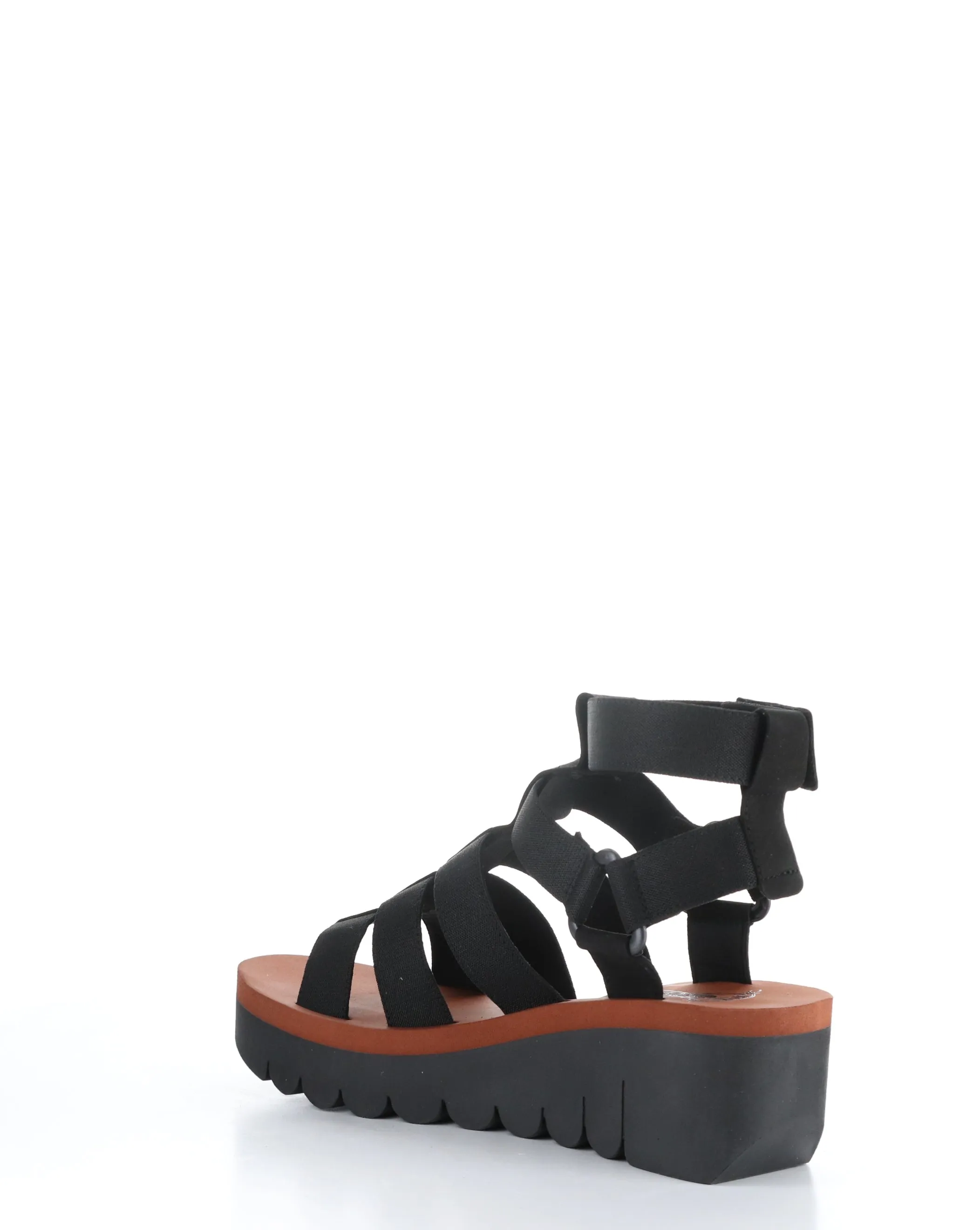 Velcro Sandals in BLACK, YUFI032FLY.