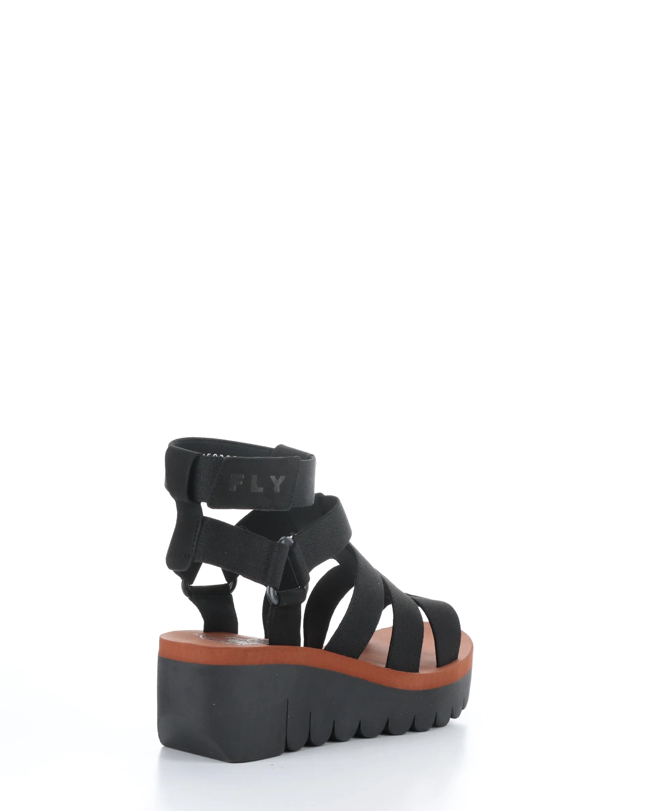 Velcro Sandals in BLACK, YUFI032FLY.