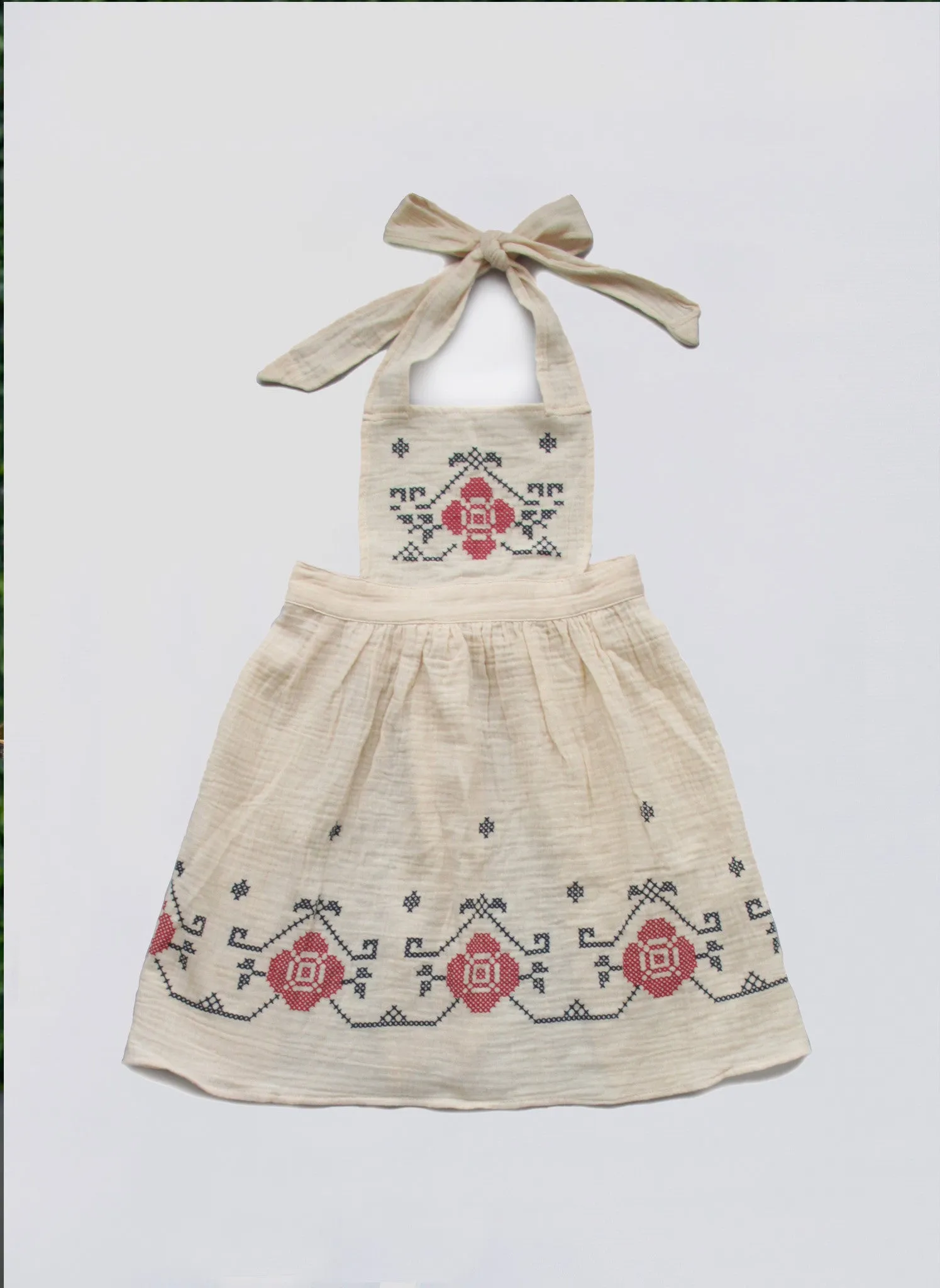 Vierra Rose Tanya Apron Dress - Natural Cotton - Shop Now