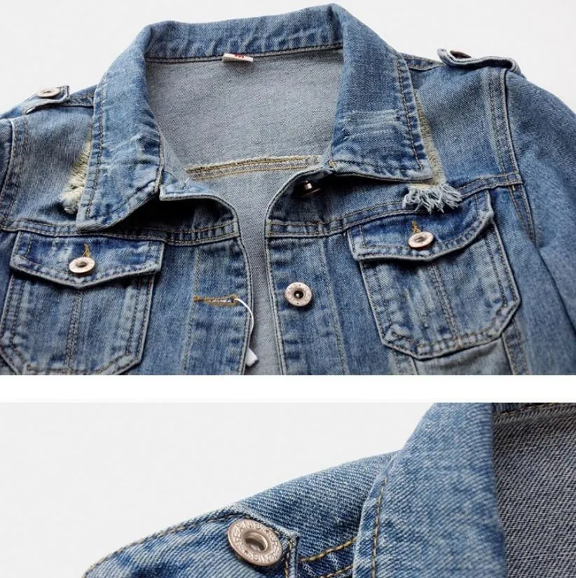 Vintage Boyfriend Denim Jacket Women Streetwear Outerwear Coat.