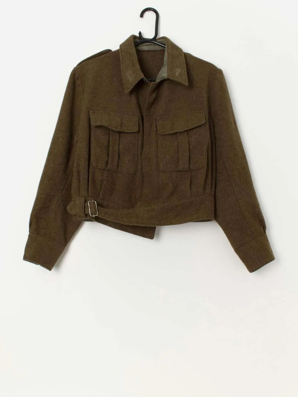 Vintage British Dutch WW2 style battledress jacket with Home Guard armband Small Medium