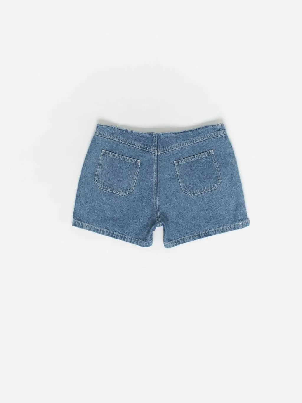 Vintage Denim Lace Up Front Shorts - Small