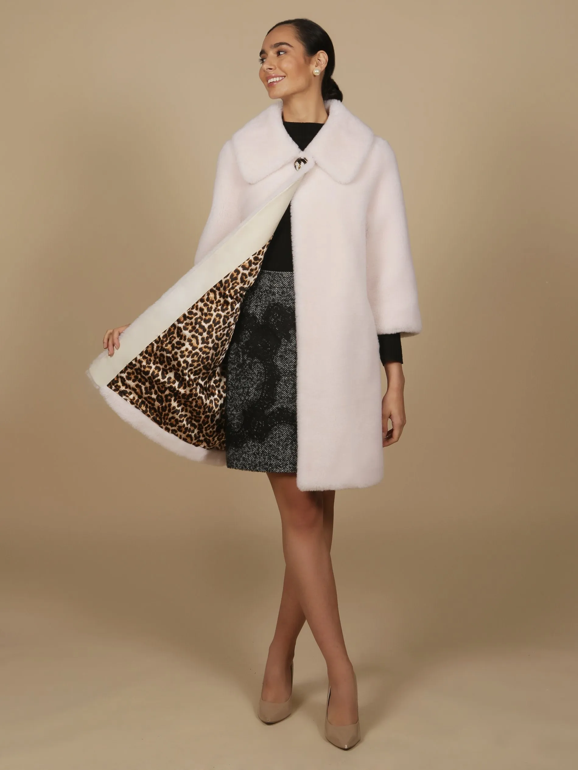 Vivien Wool Bianco Swing Coat